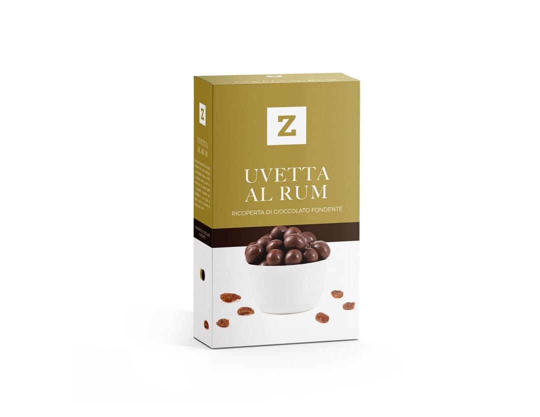 Uvetta al rum ricoperta di cioccolato fondente - 80 g